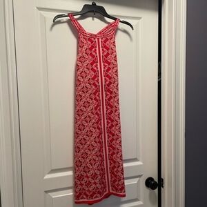 Max Studio Orange and White Halter Dress Sz XL